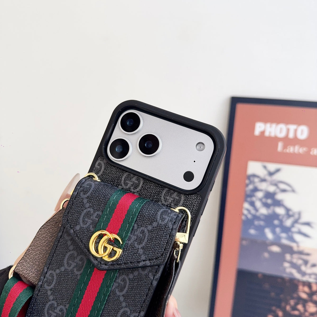 AAOO Classic Leather iPhone Case With Card Holder And Strap
