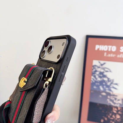 AAOO Classic Leather iPhone Case With Card Holder And Strap