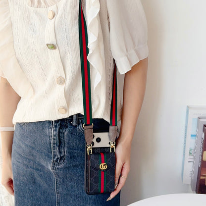 AAOO Classic Leather iPhone Case With Card Holder And Strap