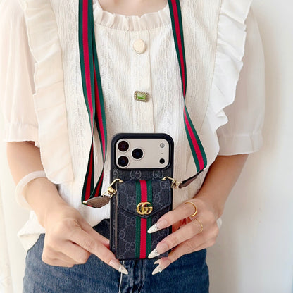 AAOO Classic Leather iPhone Case With Card Holder And Strap