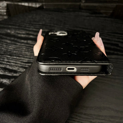 AAOO Premium Leder Folio iPhone Hülle mit Kartenhalter