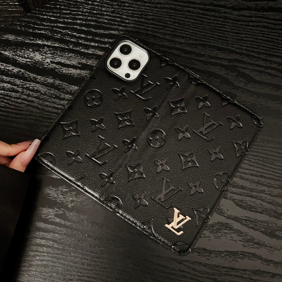 AAOO Premium Leder Folio iPhone Hülle mit Kartenhalter
