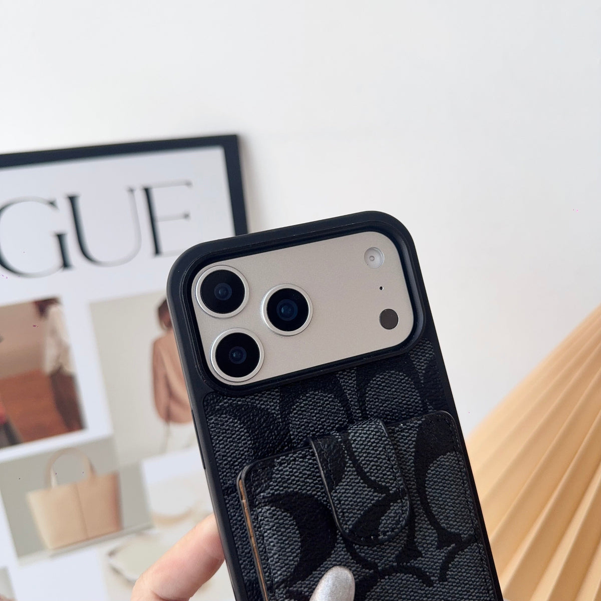 AAOO Leather iPhone Case With Wallet And Strap