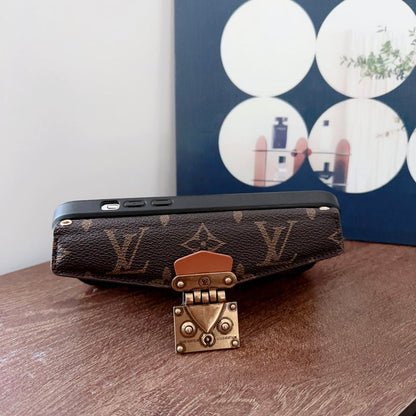 AAOO LUXURY LOCK CARD BAG CROSSBODY CHAIN IPHONE CASE