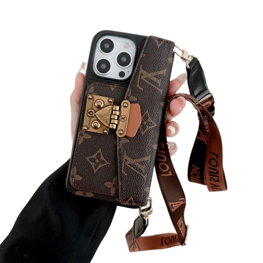 AAOO LUXURY LOCK CARD BAG CROSSBODY KETTE IPHONE HÜLLE