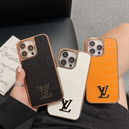 AAOO Premium iPhone Hülle mit Krokodilmuster und Farb-Design