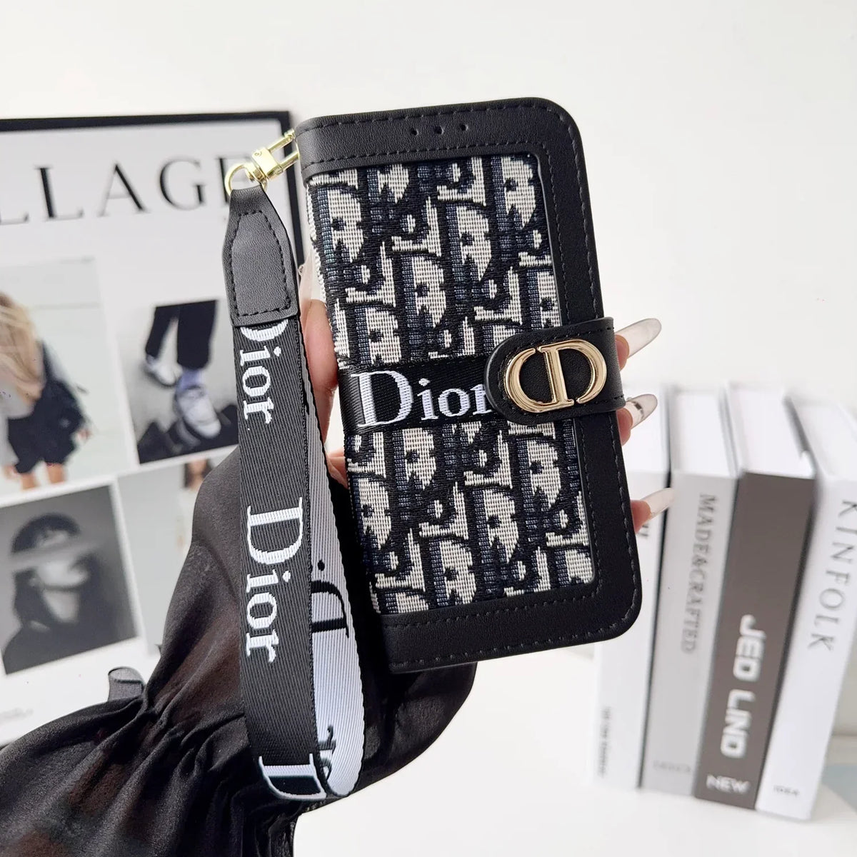 AAOO iPhone Case With Card Holder And Wrist Strap