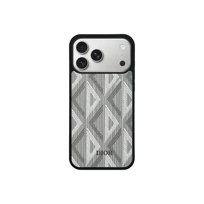AAOO Luxuriöse gewebte und geometrische schlanke Handyhülle für iPhone 12-17 Serien
