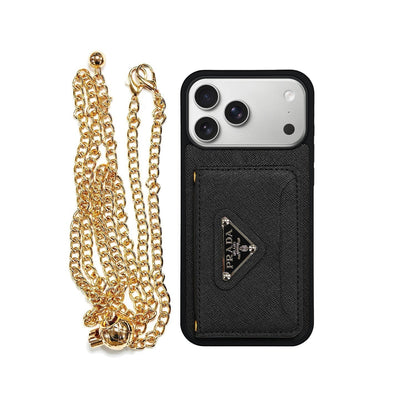 AAOO Luxury Phone Case Card Holder & Lanyard For iPhone 12-17