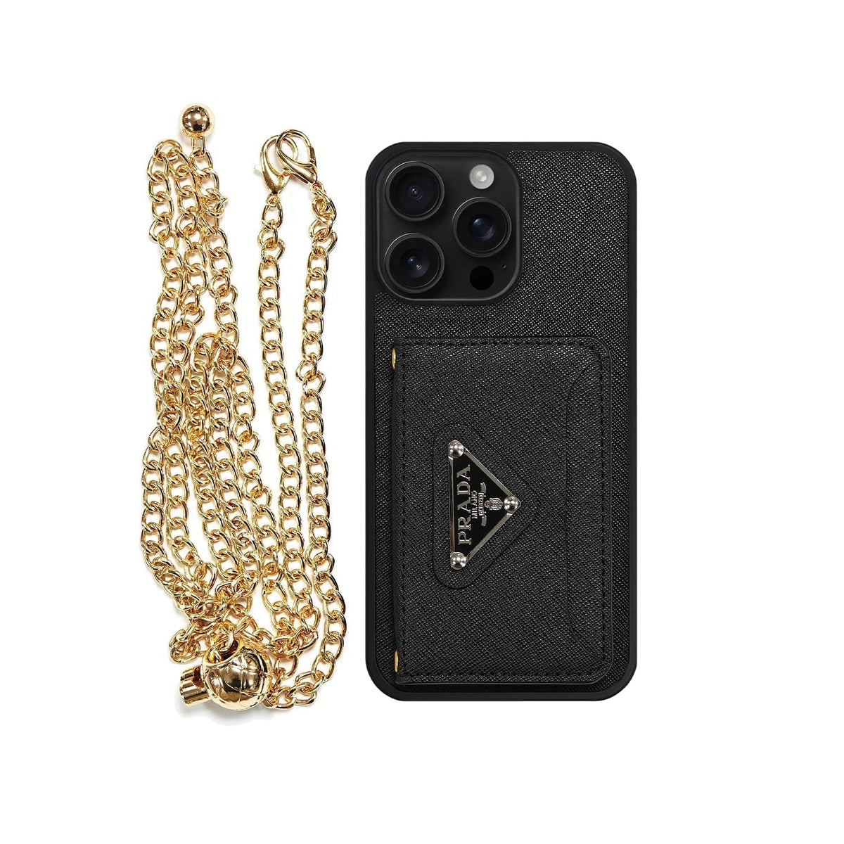 AAOO Luxury Phone Case Card Holder & Lanyard For iPhone 12-17