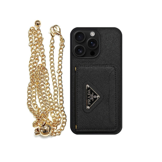 AAOO Luxury Phone Case Card Holder & Lanyard For iPhone 12-17