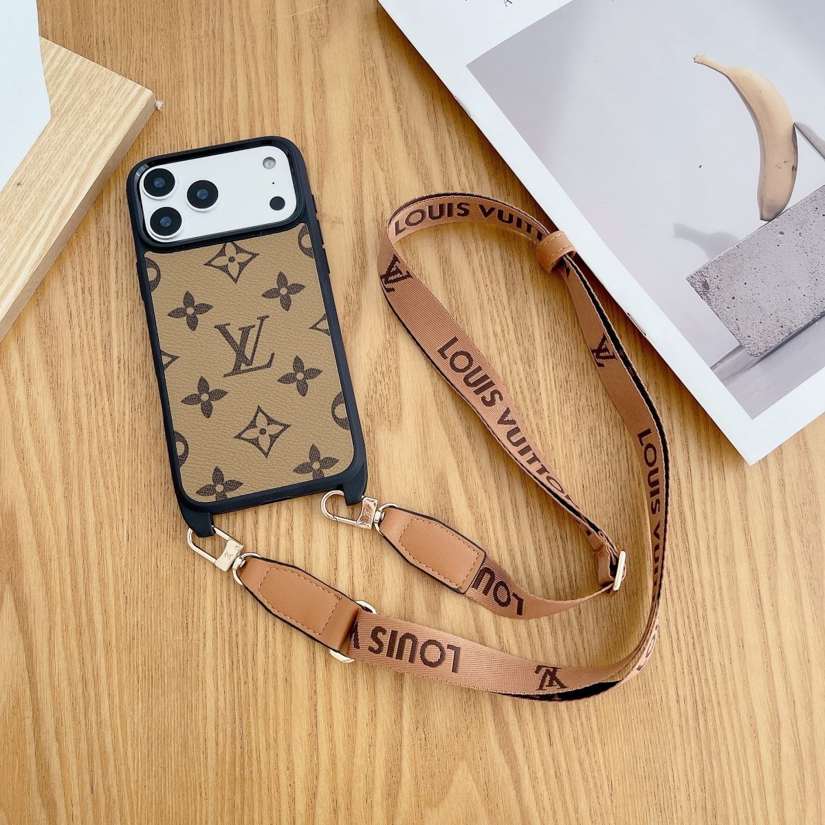 AAOO Luxus-Handyhülle mit abnehmbarem Band für iPhone 12-17 Serien