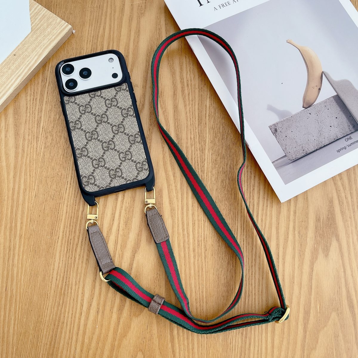 AAOO Luxus-Handyhülle mit abnehmbarem Band für iPhone 12-17 Serien