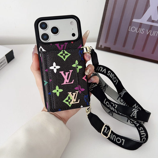 AAOO Luxury Leather Wallet Card Holder Phone Case For iPhone 13-17
