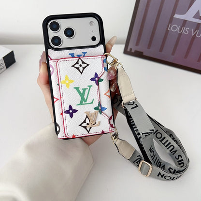 AAOO Luxury Leather Wallet Card Holder Phone Case For iPhone 13-17