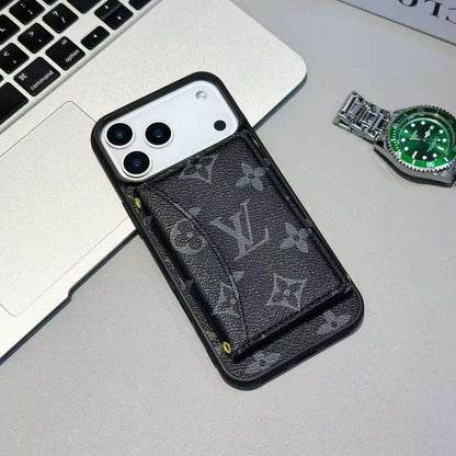 AAOO Luxury Card Holder Wallet Style Phone Case for iPhone 12-17 Series