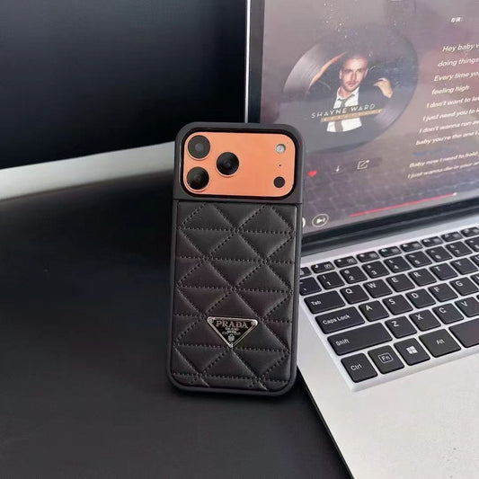 AAOO Luxury Quilted Leather iPhone Case