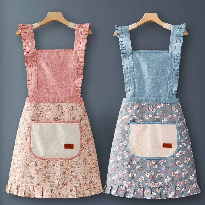 Cotton Apron, 2026 New Style, Viral Long Sleeve Smock for Women, Kitchen Home Cooking, Oil & Water Resistant, Work Overall**