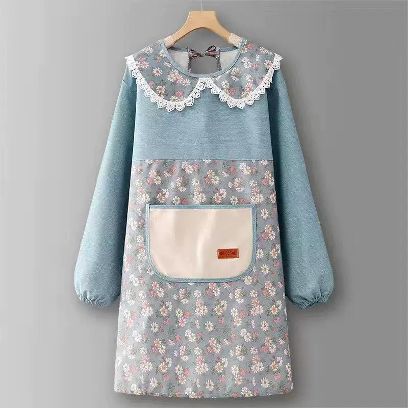 Cotton Apron, 2026 New Style, Viral Long Sleeve Smock for Women, Kitchen Home Cooking, Oil & Water Resistant, Work Overall**