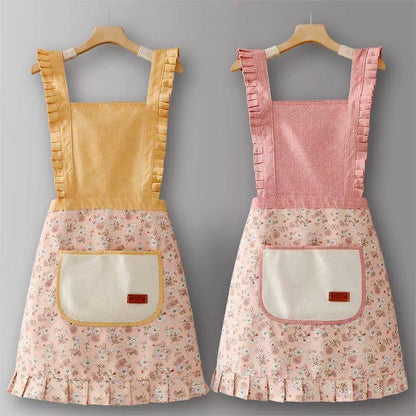 Cotton Apron, 2026 New Style, Viral Long Sleeve Smock for Women, Kitchen Home Cooking, Oil & Water Resistant, Work Overall**