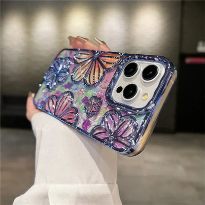 AAOO LUXURY PLATING FASHION FLOWERS HANDYHÜLLE FÜR IPHONE