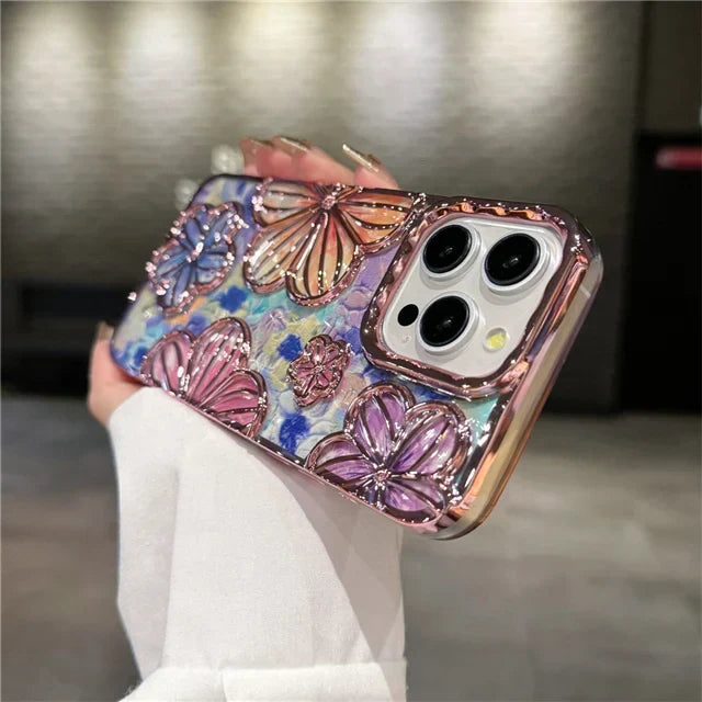 AAOO LUXURY PLATING FASHION FLOWERS HANDYHÜLLE FÜR IPHONE
