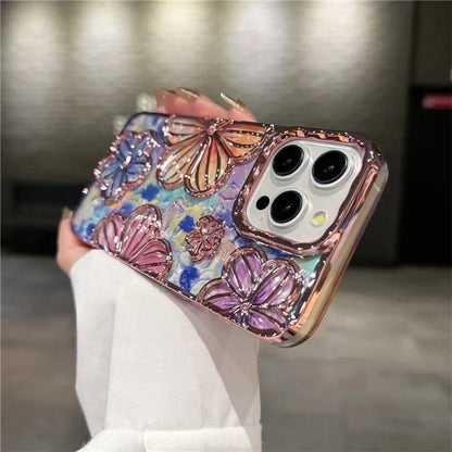 AAOO LUXURY PLATING FASHION FLOWERS HANDYHÜLLE FÜR IPHONE