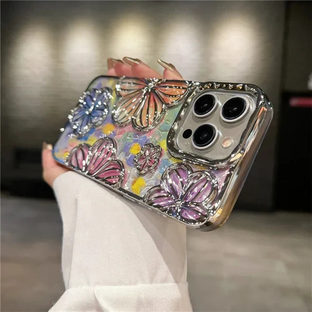 AAOO LUXURY PLATING FASHION FLOWERS HANDYHÜLLE FÜR IPHONE