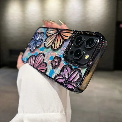 AAOO LUXURY PLATING FASHION FLOWERS HANDYHÜLLE FÜR IPHONE