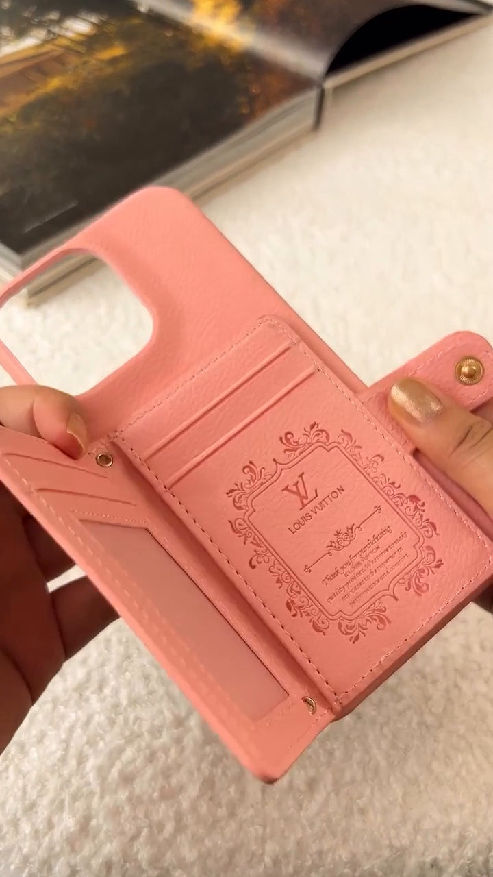AAOO Luxury Leather Card Holder Phone Case for iPhone 17 16 15 14