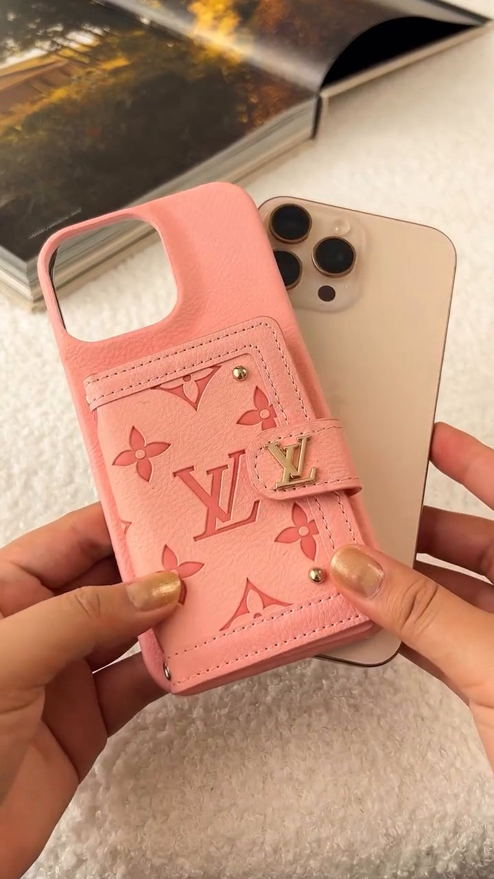 AAOO Luxury Leather Card Holder Phone Case for iPhone 17 16 15 14