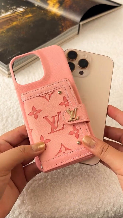 AAOO Luxury Leather Card Holder Phone Case for iPhone 17 16 15 14