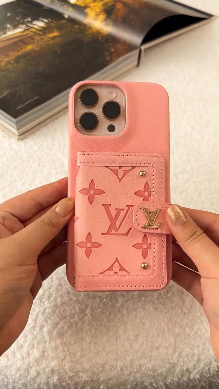 AAOO Luxury Leather Card Holder Phone Case for iPhone 17 16 15 14