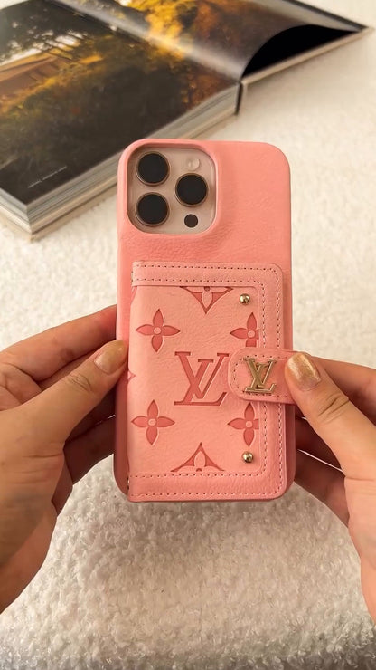 AAOO Luxury Leather Card Holder Phone Case for iPhone 17 16 15 14