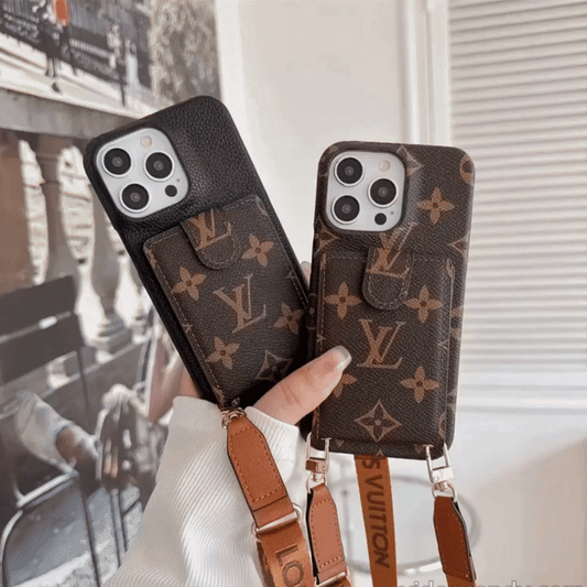 AAOO luxury iPhone Case Card Holder Detachable Lanyard