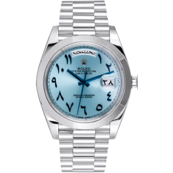 AAOO Blue Arabic Dial Platinum Watch