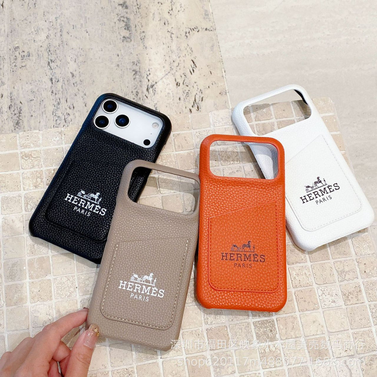 AAOO Luxus-Lederhülle für iPhone 13-17