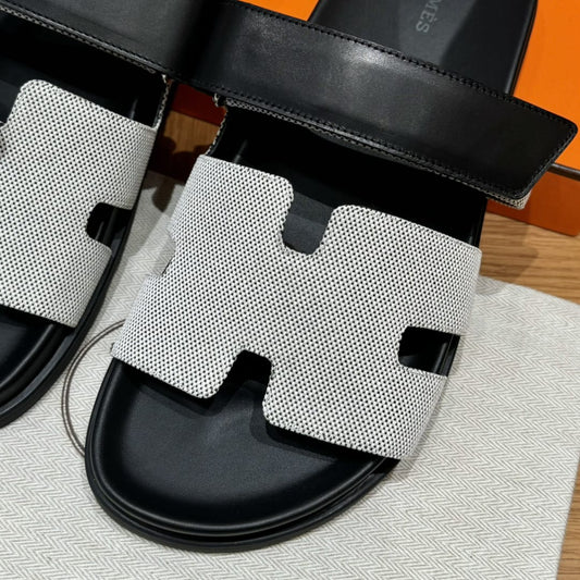 AAOO Sandales Chypre Noir & Blanc Crème