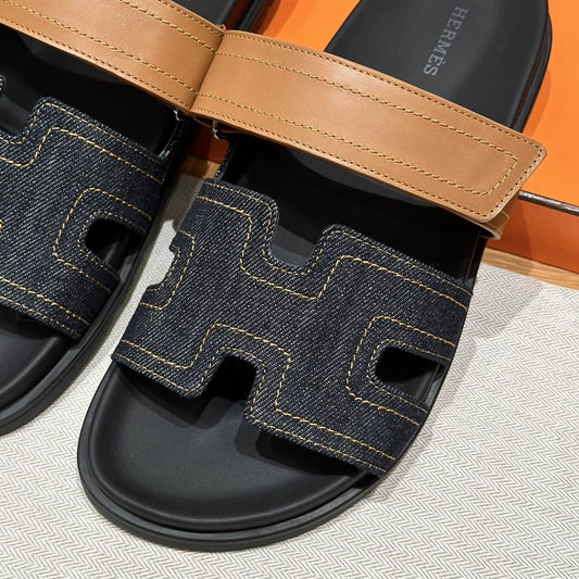 AAOO Sandales Chypre Jean & Camel