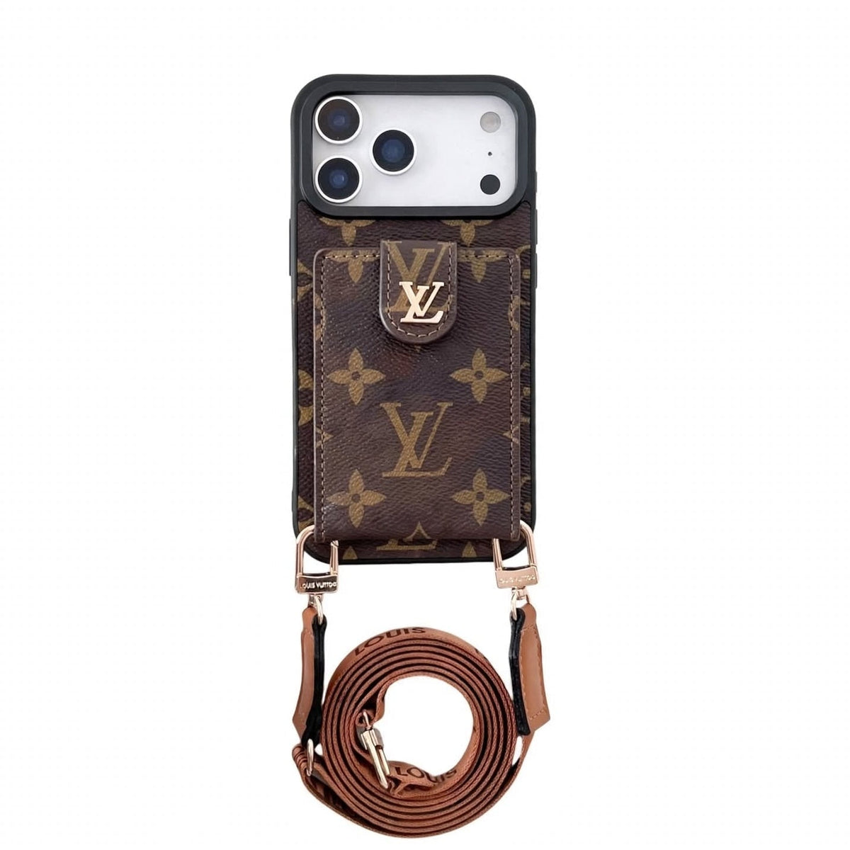 AAOO Leather Card Holder Phone Case Crossbody for iPhone 12-17 Series