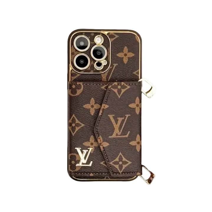 AAOO Luxury Canvas Leather Card Holder iPhone Case