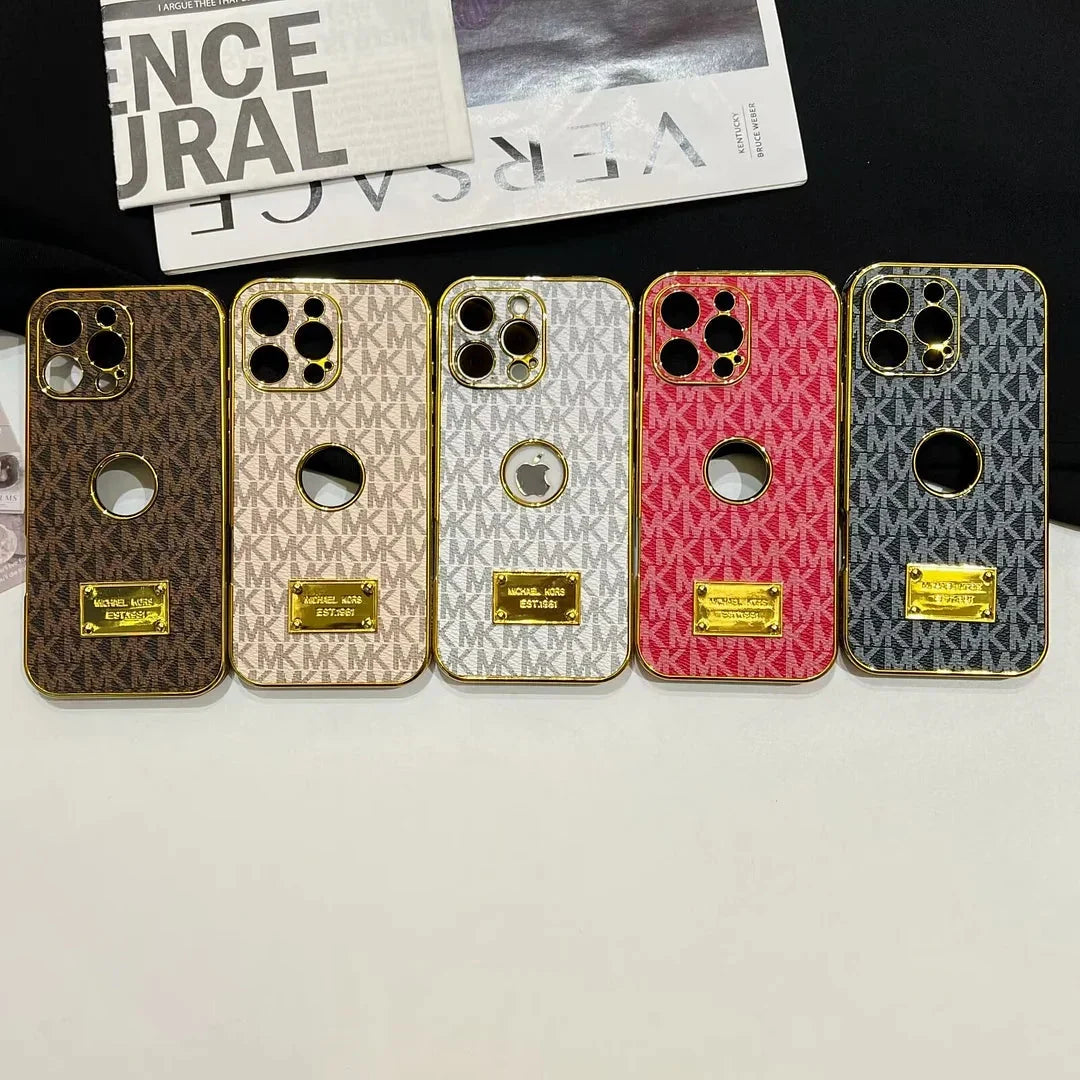 AAOO Gold Signature Canvas Leder iPhone Hülle