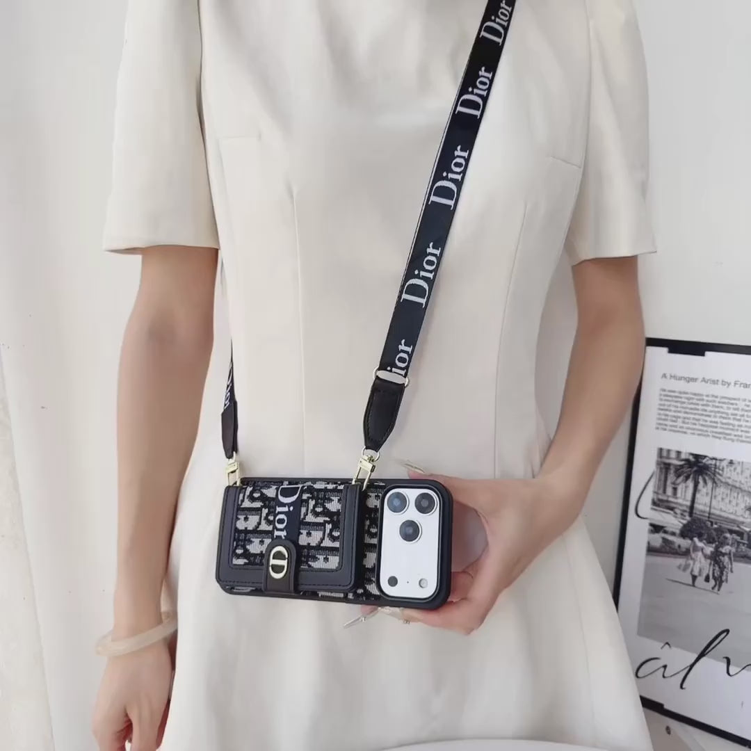 AAOO Leather Phone Case With Card Wallet And Strap For iPhone 17 16 15 14