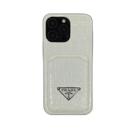 PRD Crocodile Pattern Card Holder Leather Case for iPhone 13-18 Pro & Pro Max
