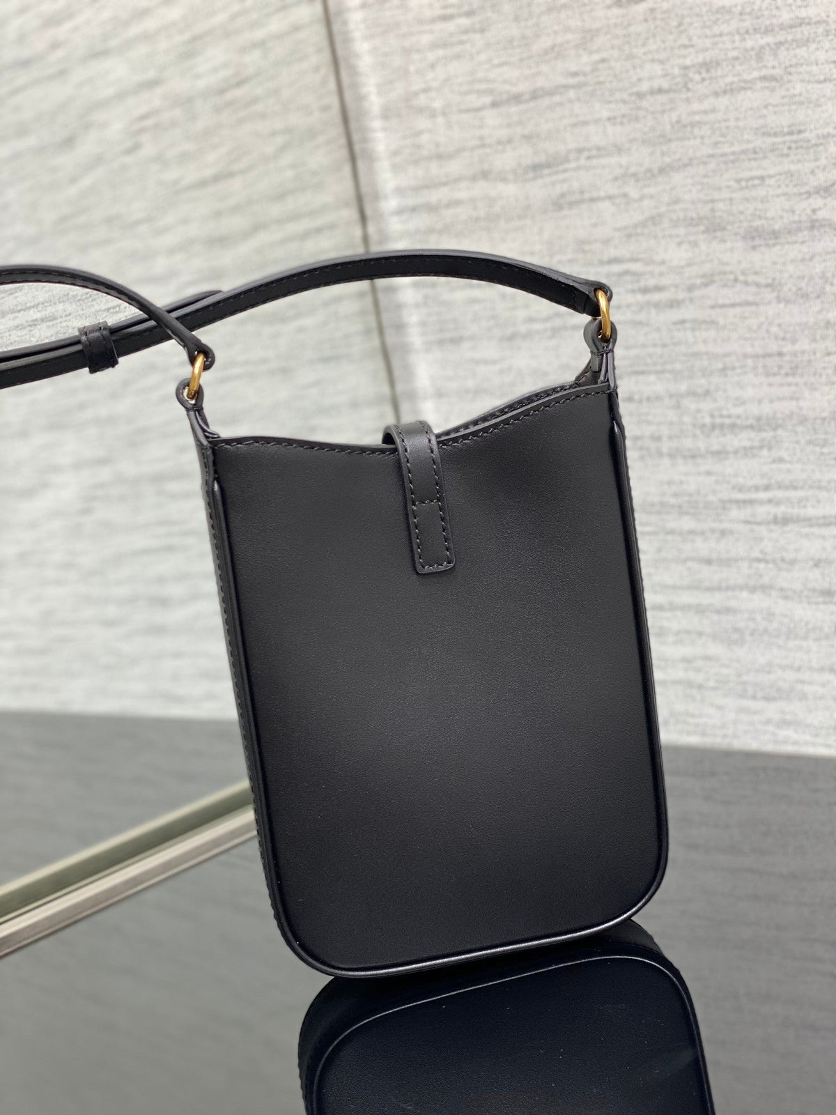 AAOO 100213 Luxustasche Mini Schwarze Tasche 13x20x4cm