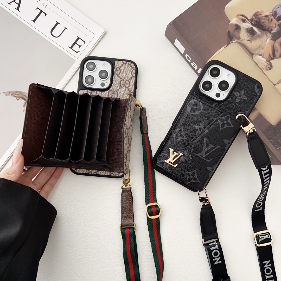 AAOO Crossbody Wallet Accordion Card Holder Canvas iPhone Leather cases – Phone Case
