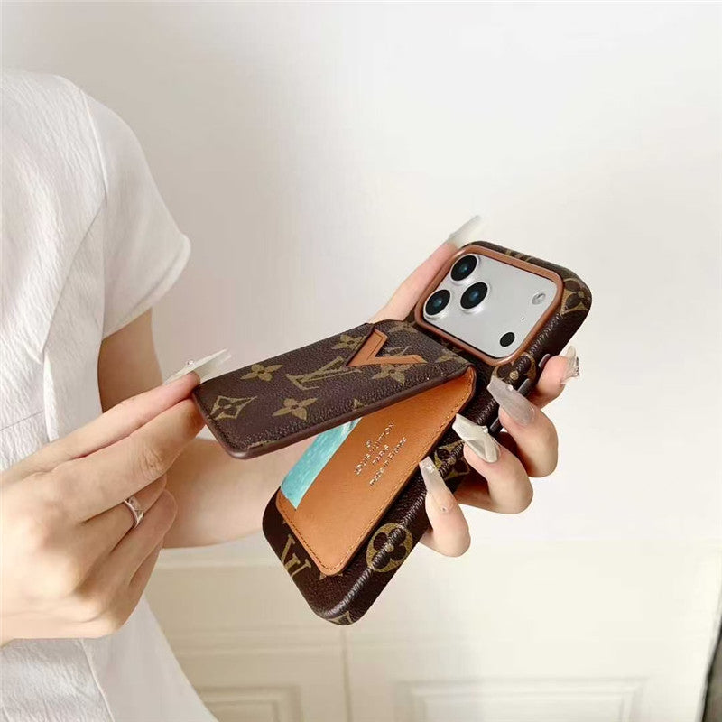 AAOO Leather Card Holder Phone Case For iPhone 13-17