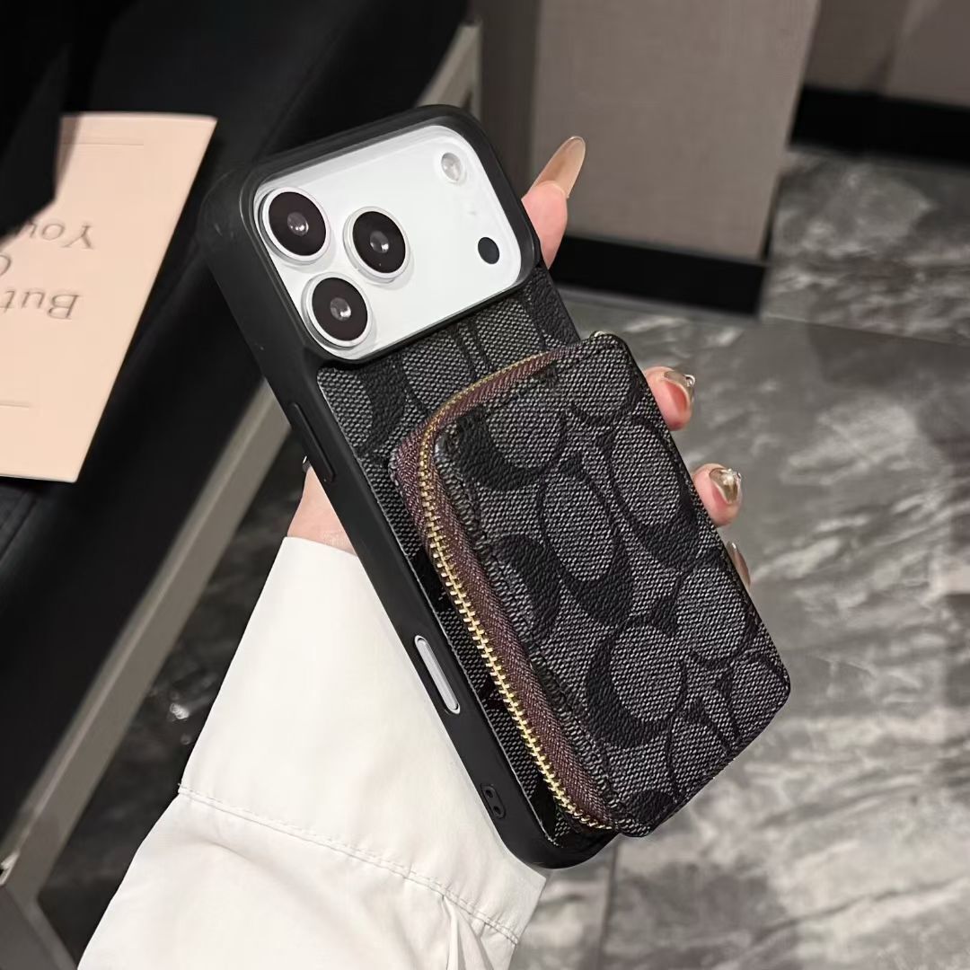 AAOO Luxus-Leder Handyhülle mit Kartenhalter für iPhone 12-17