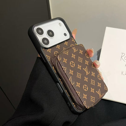 AAOO Luxus-Ledergeldbörse Kartenhalter Crossbody iPhone Hülle für iPhone 12-17 Serie