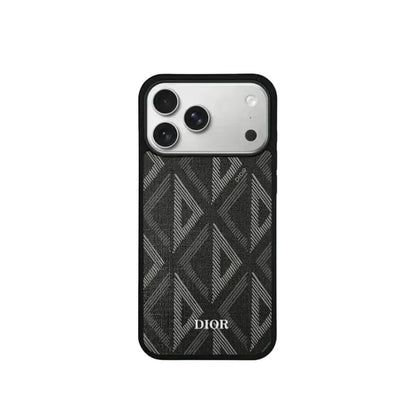 AAOO Luxuriöse gewebte und geometrische schlanke Handyhülle für iPhone 12-17 Serien